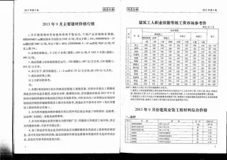 2013年9月青岛施工水电工程造价信息价