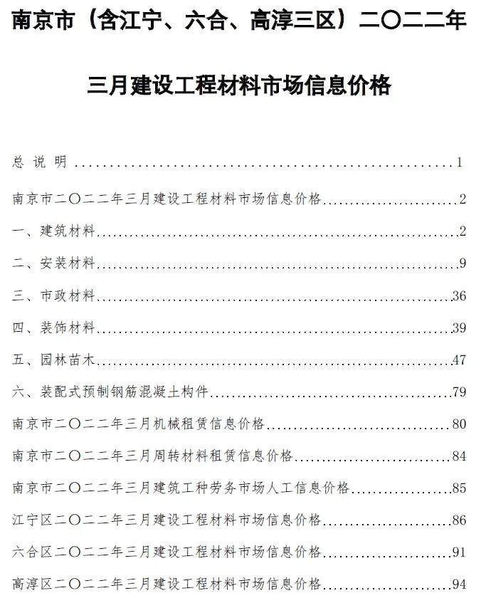 南京市2022年3月造价信息pdf