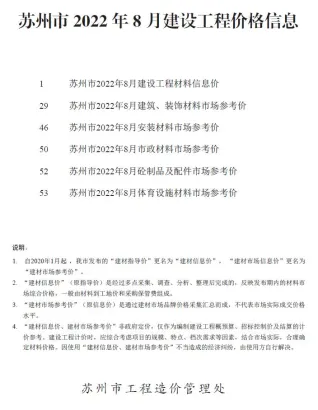 苏州市2022年8月造价信息pdf