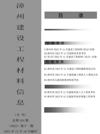 漳州市2022年11月造价信息内容背书首图