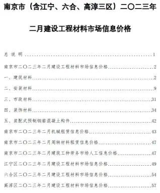 南京市2023年2月造价信息pdf
