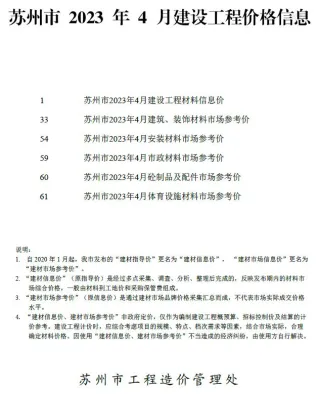 苏州市2023年4月造价信息覆盖面首图(工程材料定价参考)