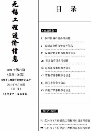 无锡2021年6月市场价
