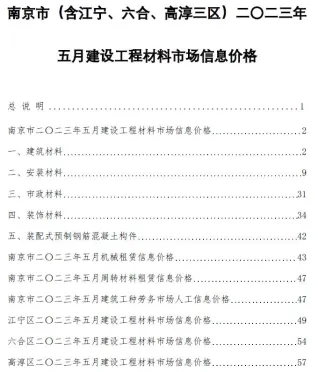 南京市造价信息2023年5月结构分析首图(工程建筑招投标参考文件)