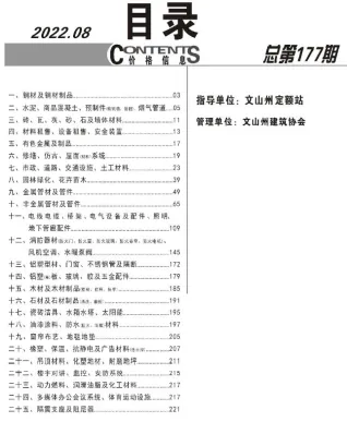 文山州2022年8月造价信息内容背书首图