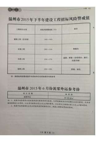 温州市2015年第6期造价信息期刊PDF电子版