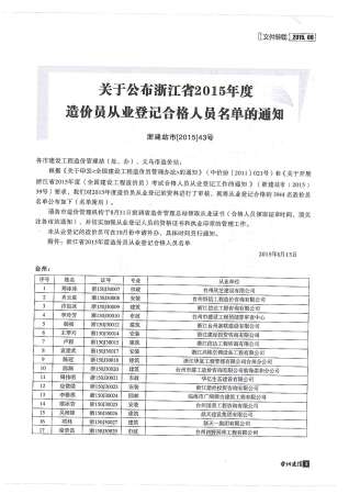 台州2015年8月造价信息
