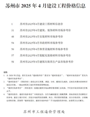 苏州市官方电子版造价信息