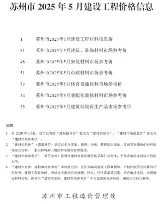 苏州市造价信息2025年5月简介首图