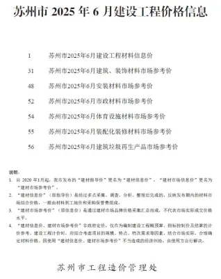 苏州市2025年6月造价信息pdf