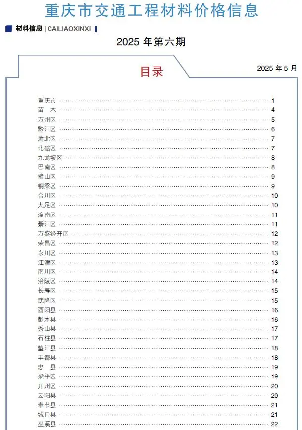 重庆造价信息第一页