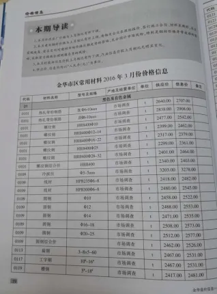 金华市政府2016年3月造价信息pdf