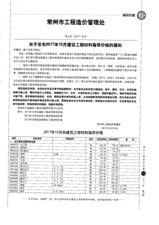 常州市2017年10月造价信息核心概述首图