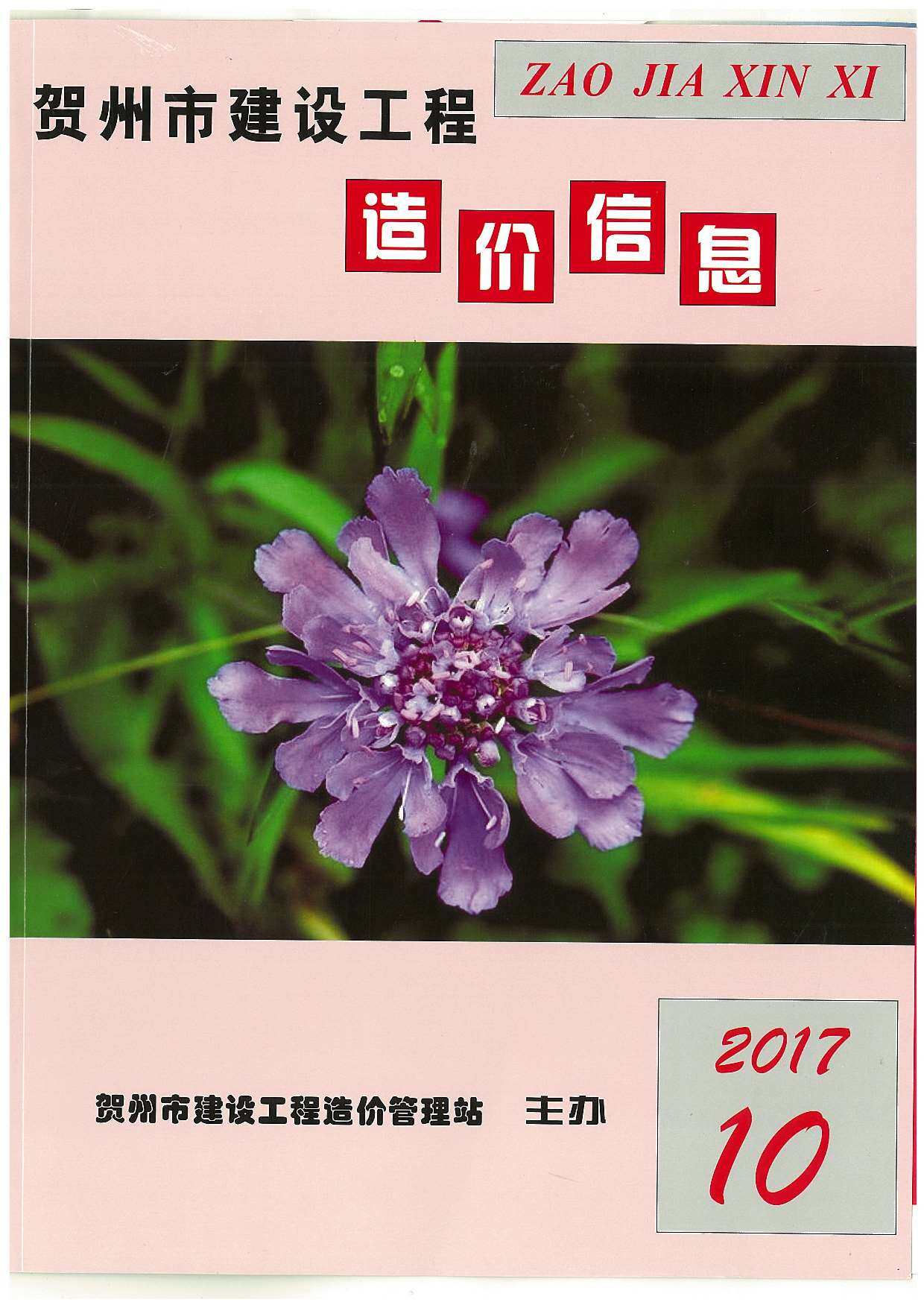 贺州市2017年10月造价信息期刊PDF扫描件