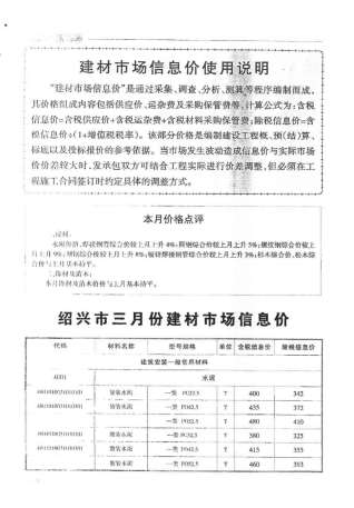绍兴2017年3期造价信息