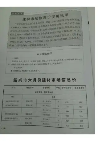 绍兴2017年第6期建设工程造价管理信息