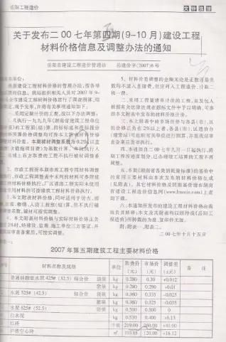 岳阳2007年第5期工程造价信息价PDF电子版