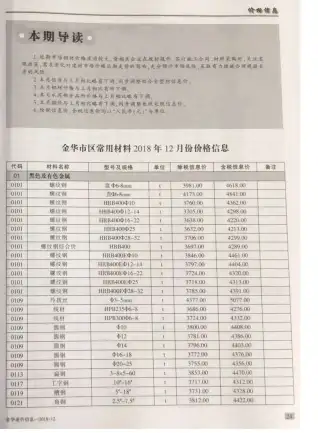 金华市2018年12月造价信息pdf
