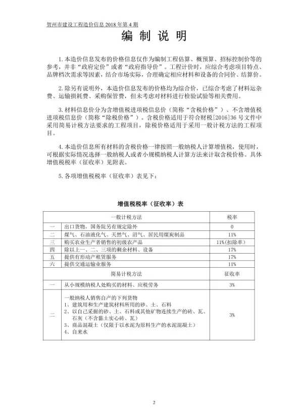 贺州市2018年4月建材价格PDF第一页