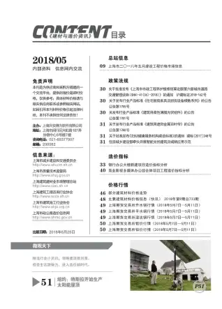 上海市2018年第5期建设工程造价信息