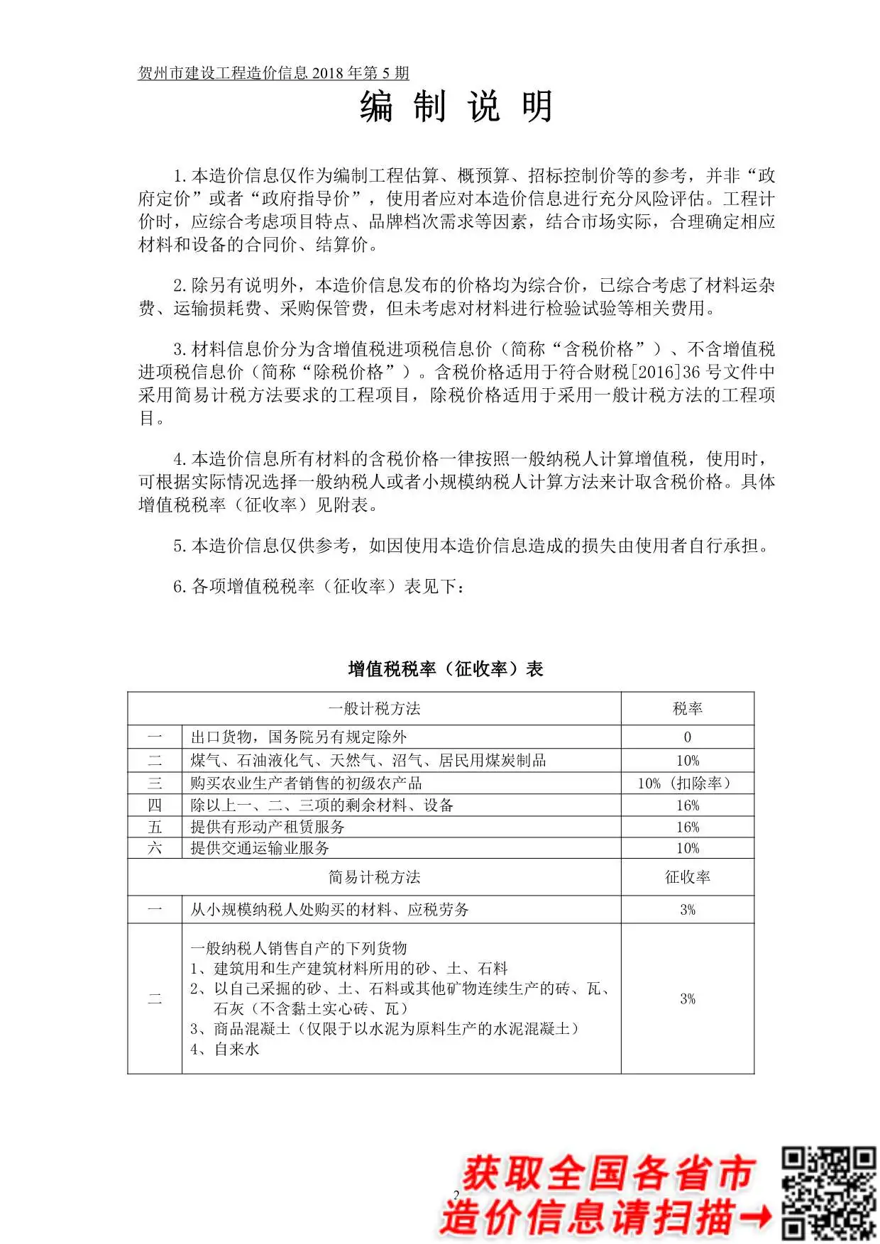 2018年贺州建设工程造价信息