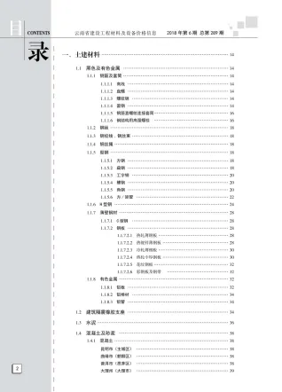 云南省2018年6期造价信息详解首图(工程价格参考信息)