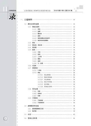 云南省2018年9月建设工程造价信息(建材价格信息)封面
