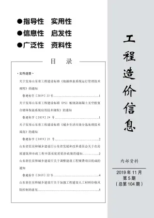 2019年泰安施工水电工程造价信息价第一页