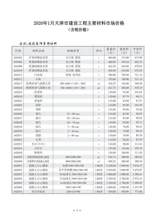 天津市官方电子版造价信息