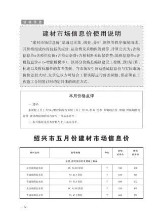 绍兴市造价信息2020年5期详解首图
