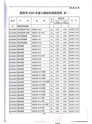 娄底市2020年6月造价信息pdf