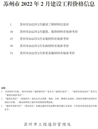 苏州市2022年2月造价信息pdf