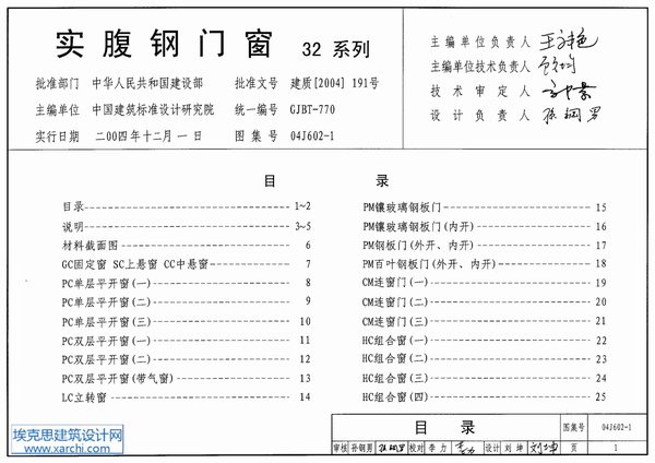 04J602-1实腹钢门窗