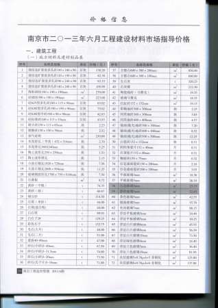 南京2013年6期造价信息