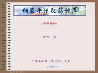 钢筋平法配筋计算图解封面